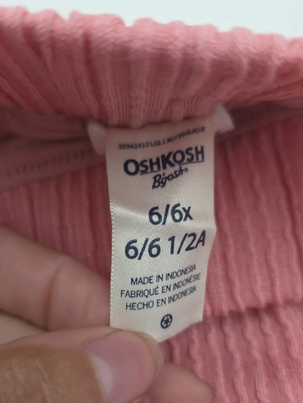 Girls' OshKosh B'gosh Pink Ribbed Knit Skirt Size 6/6X